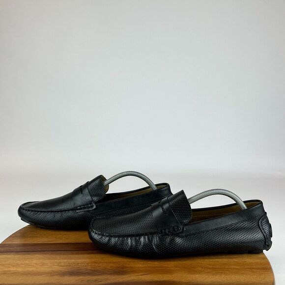 Mens Mercanti‎ Fiorentini 3601 Black Leather Perforated Loafers Shoes Size 11 M main image 6